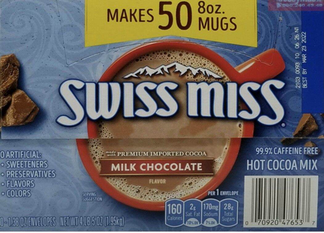 Bột cacao Swiss Miss Mỹ _ hộp 50 gói