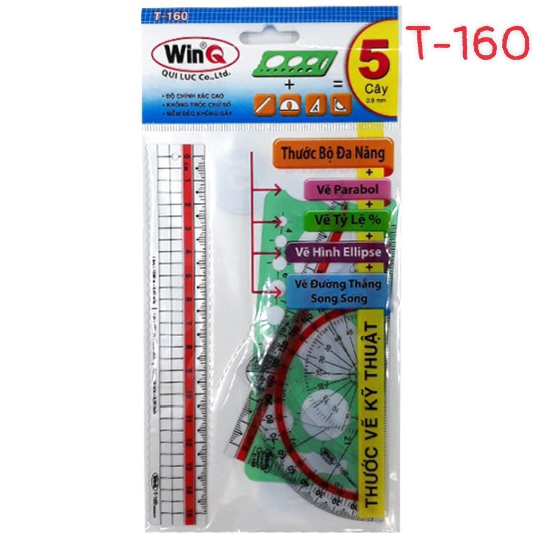 (Combo 2 Bộ) Bộ 5 cây thước dẻo WinQ (T-160)