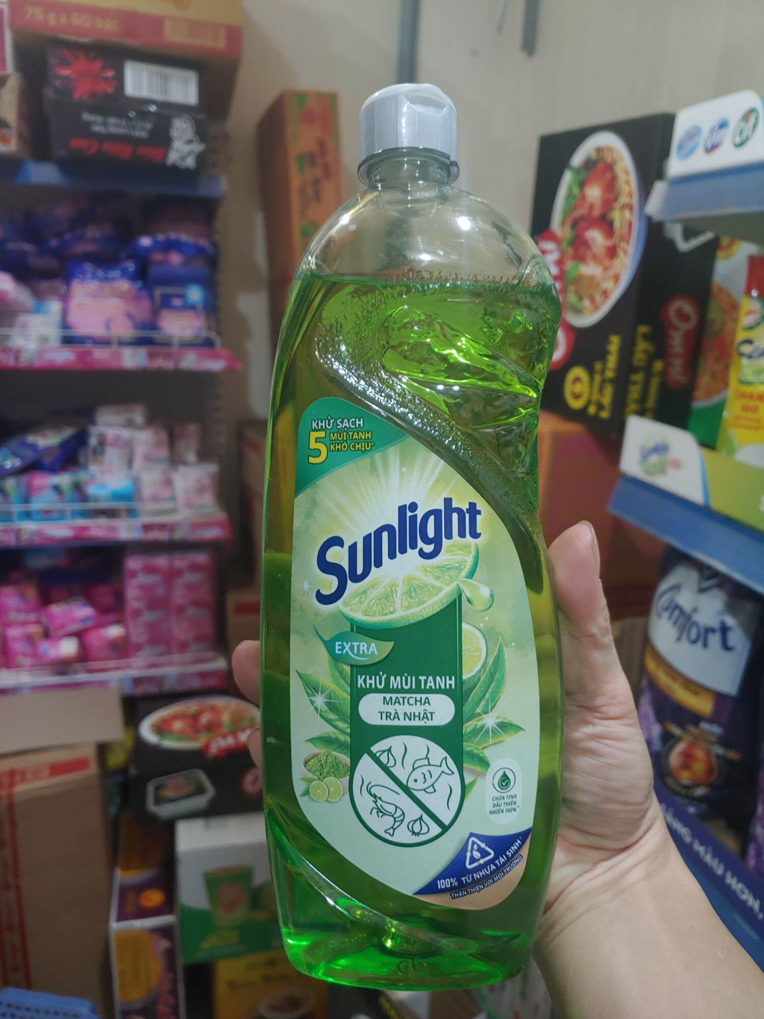 Nước rửa chén Sunlight trà xanh 750g