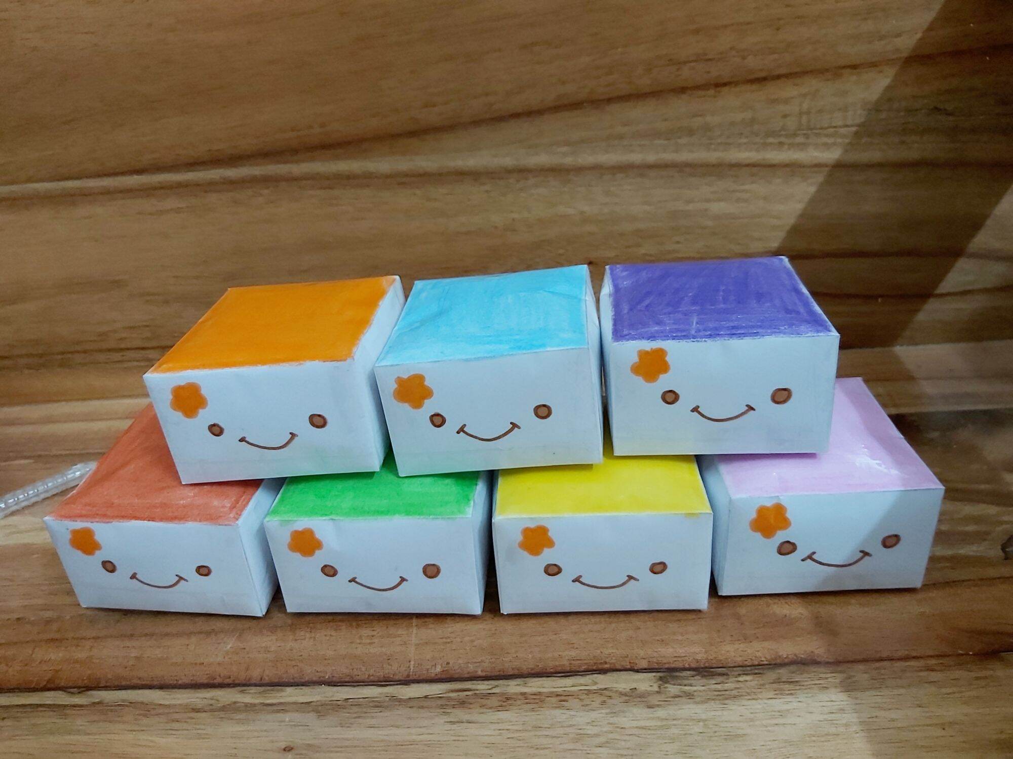 Squishy giấy đậu hũ nhiều màu đáng yêu