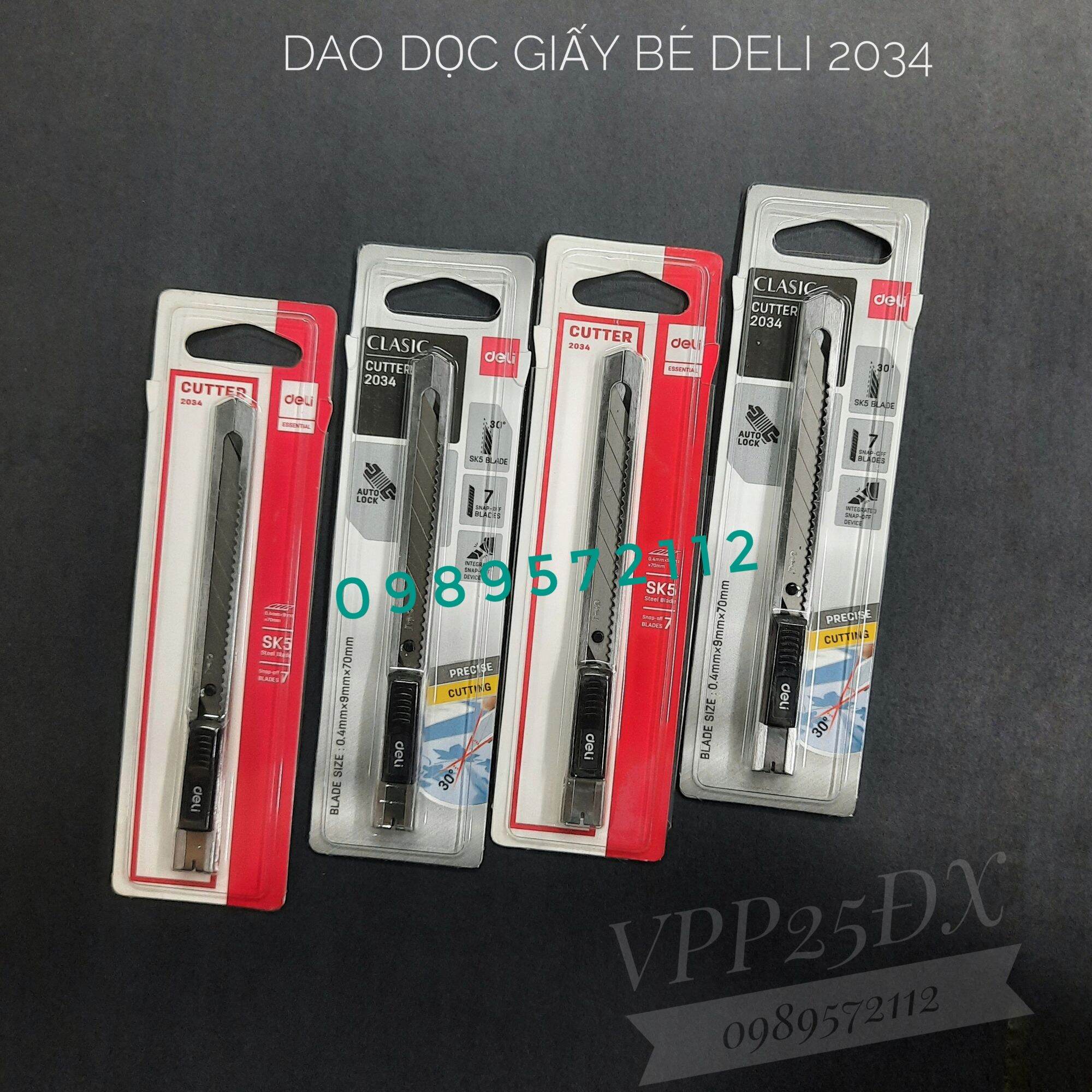 Combo 50 cái dao rọc giấy deli bé 2034 (9mm).