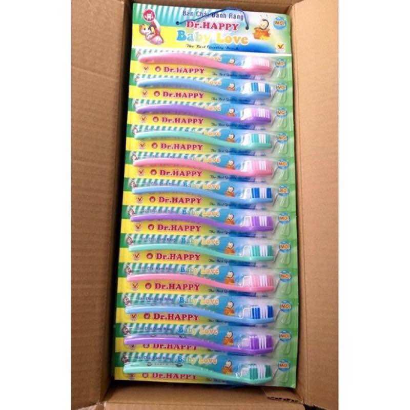 🪥 Sỉ_ 5 Vỉ (60 Cây) Bàn Chải Đánh Răng Em Bé Dr Happy