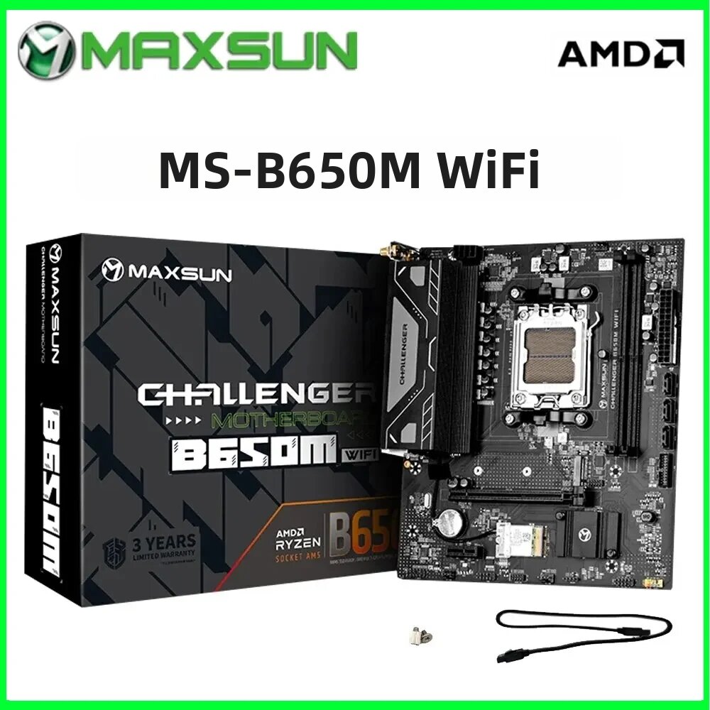 Maxsun | MAXSUN B650M WiFi Game Bo Mạch Chủ DDR5 Hỗ Trợ CPU AMD AM5 7500F/7900X/7700X/7600X M.2 RAM 64GB 2x Khe Cắm PCI-E 4.0 WiFi 6 Người Đam Mê & Nâng Cấp Tốc Độ Giá 4,839,000 Đồng*Miễn phí vận chuyển