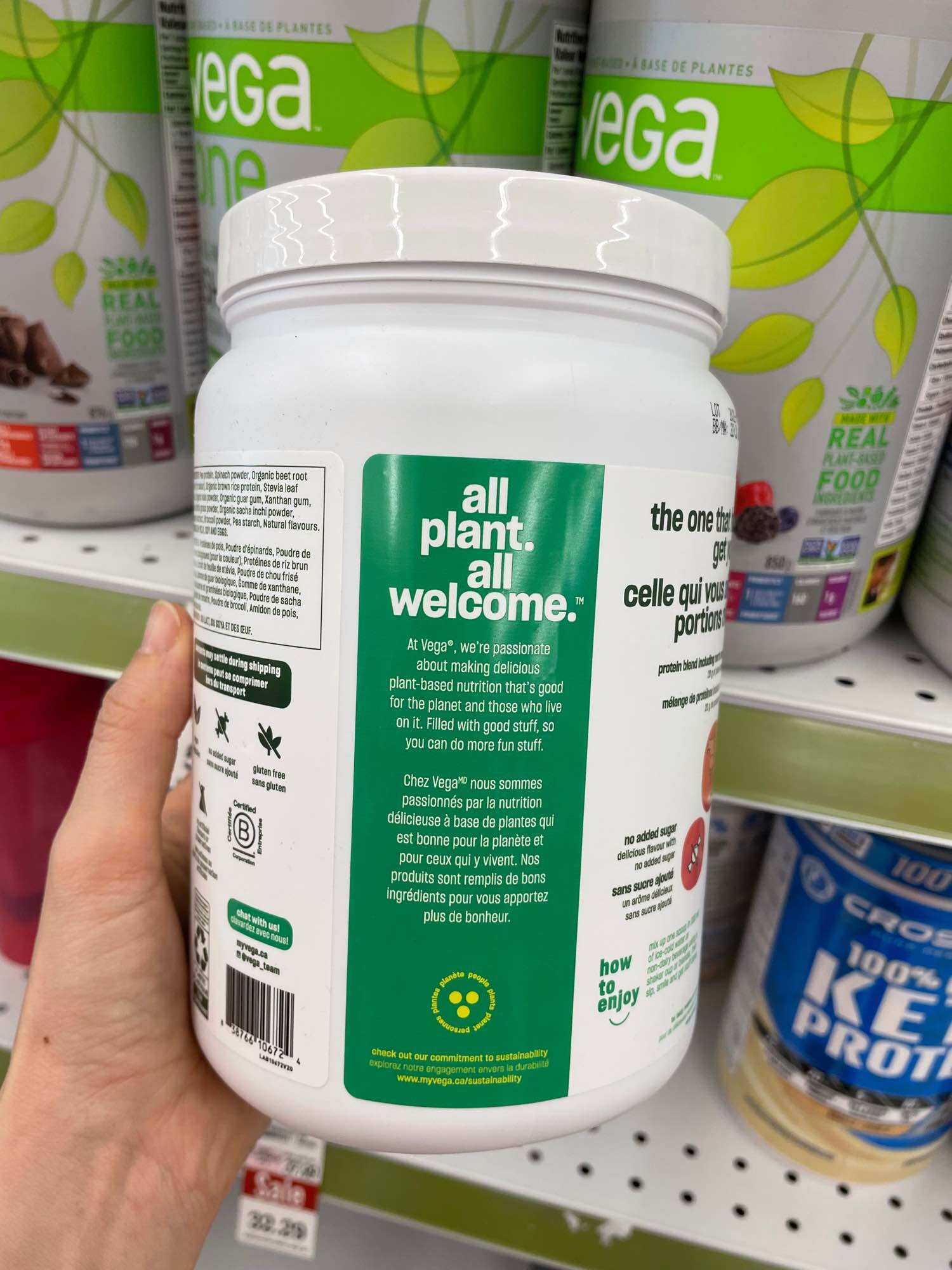 Bột hữu cơ Vega Protein&Green made in Canada; HSD 2026