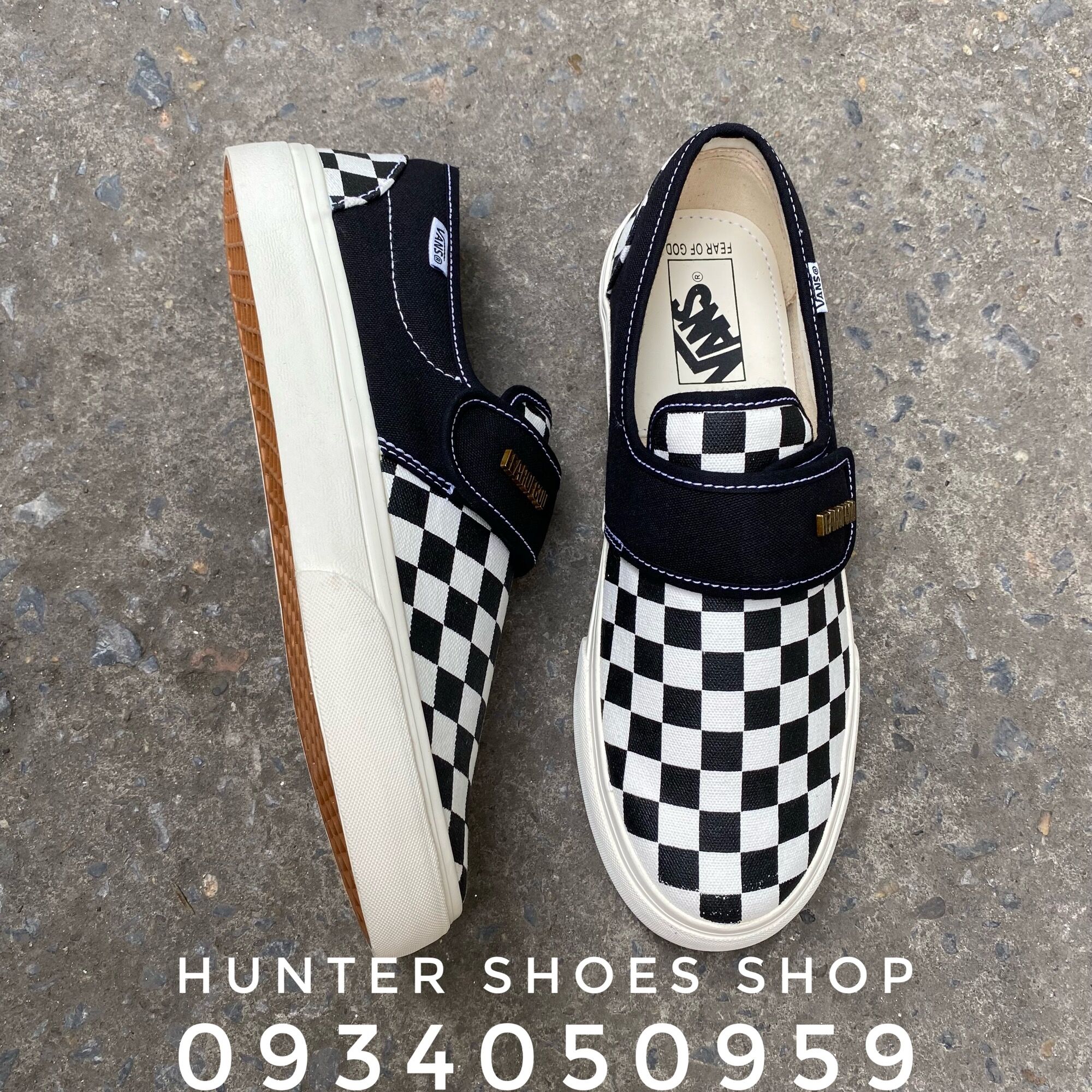 GIÀY VANS SLIPON CARO ĐEN TRẮNG