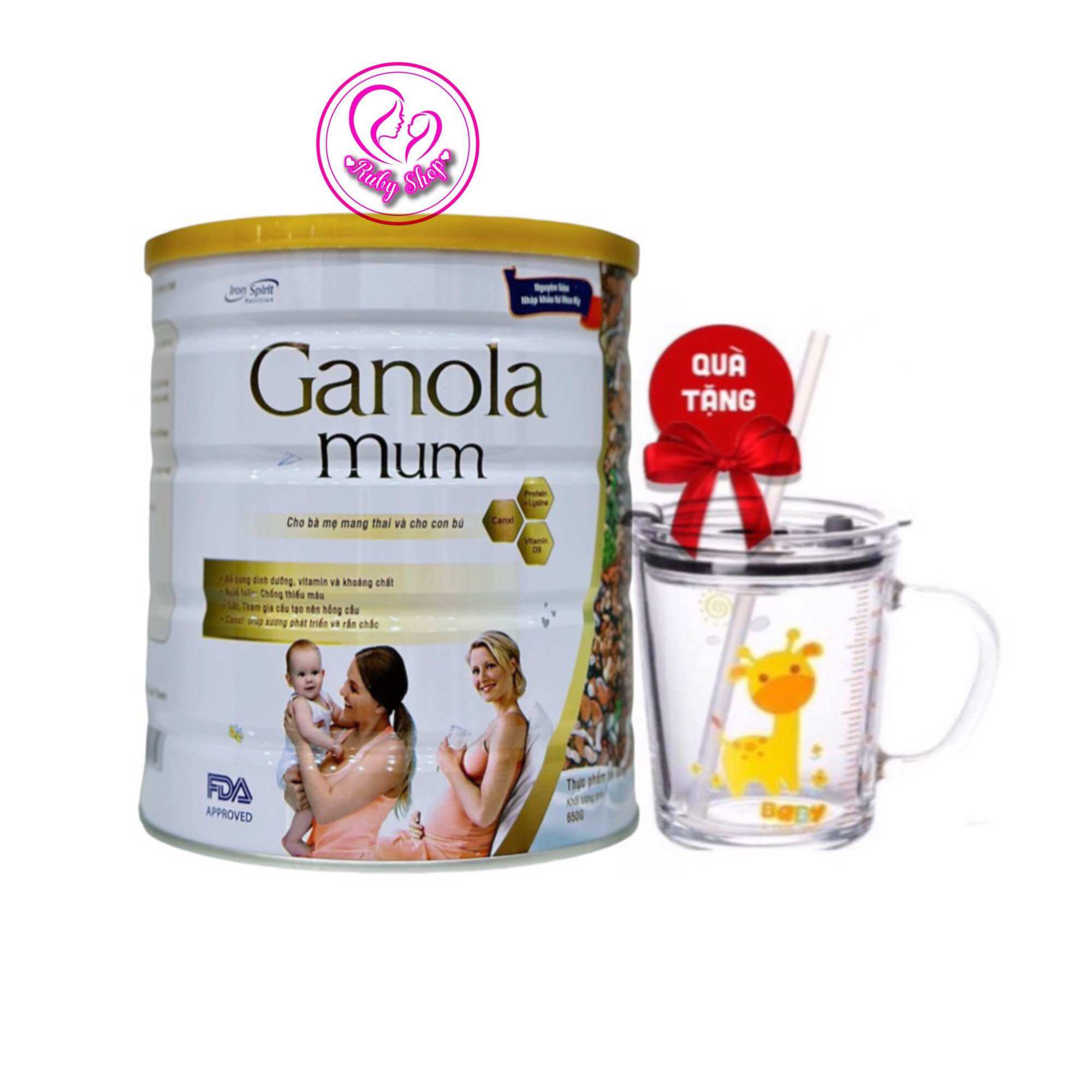 Sữa hạt bầu Ganola Mum lon 650g - Dinh dưỡng toàn diện cho mẹ và bé