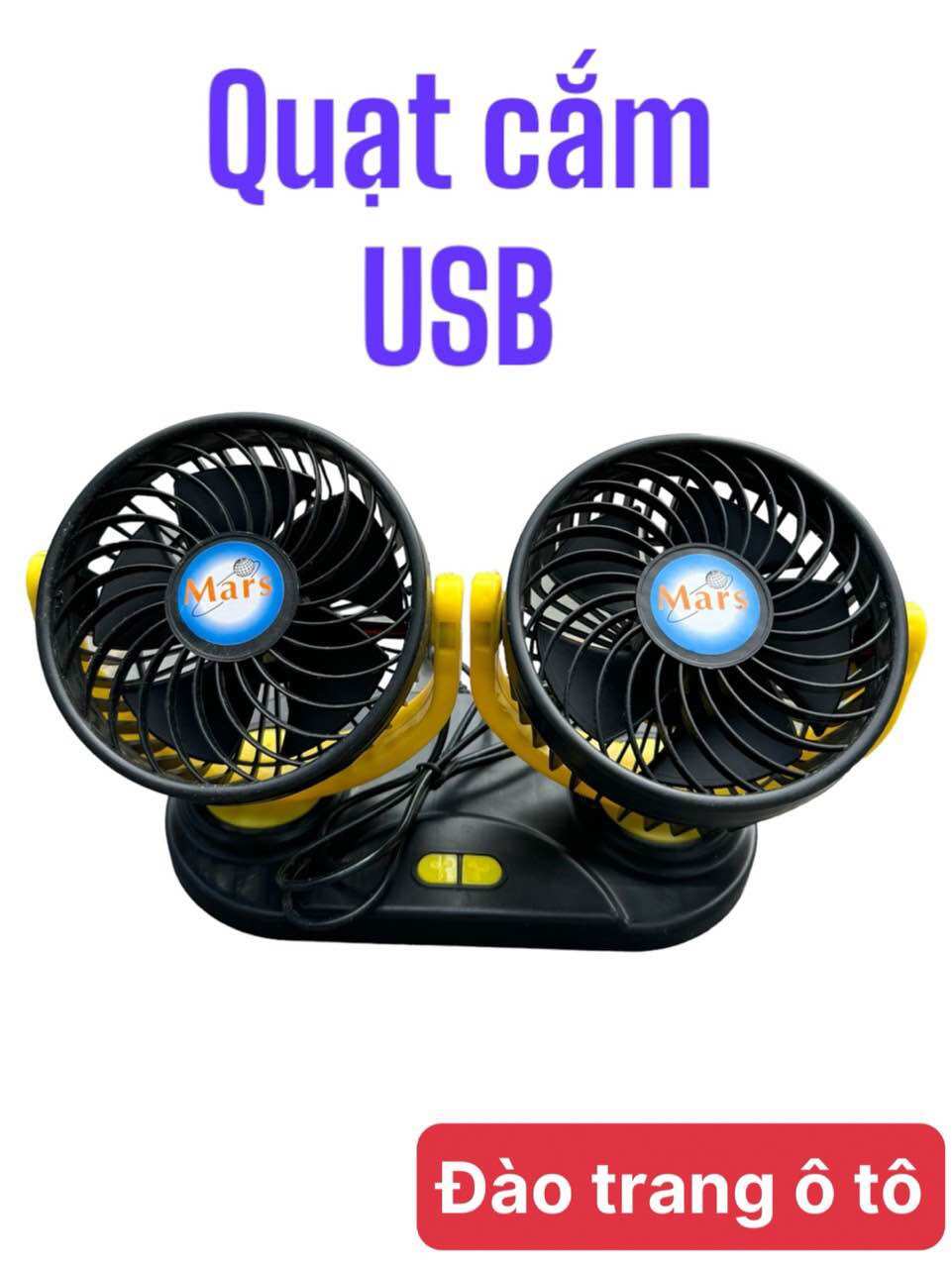 Quạt đôi Usb dùng trên ô tô