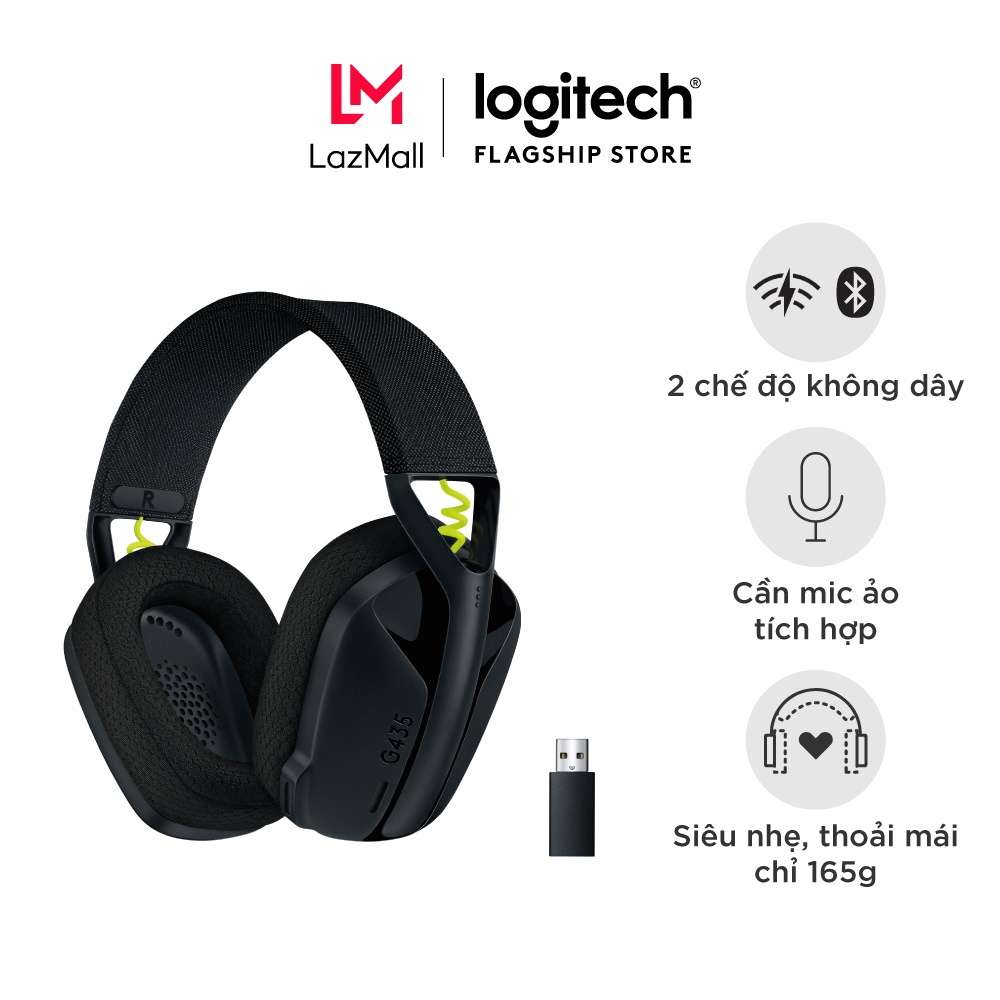 Tai nghe game không dây Bluetooth và Lighspeed Logitech G435 – Mic ảo tích hợp nhẹ tương thích PC Đi