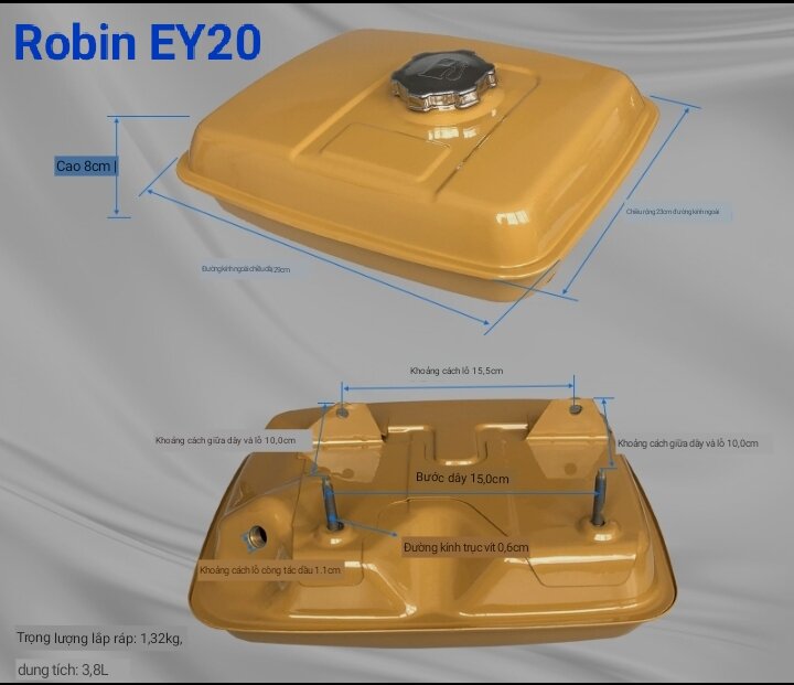 thùng đựng xăng máy robin ey20, thùng nhiên liệu động cơ robin ey20, bình nhiên liệu máy đầm robin ey20, thùng xăng lớn máy robin ey20 hàng chất lượng cao