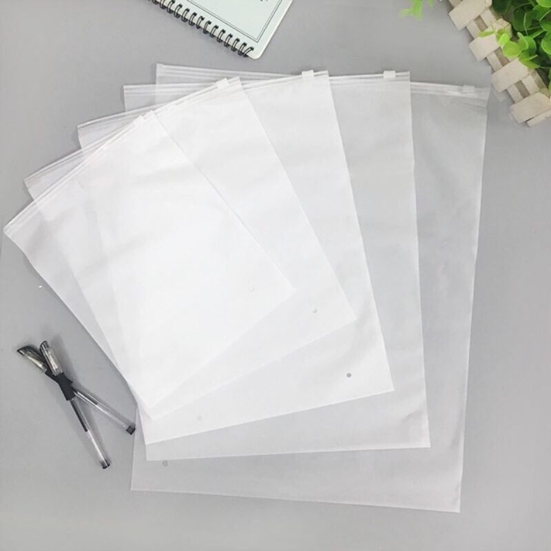 100g Túi zip khoá kéo trắng mờ chọn size