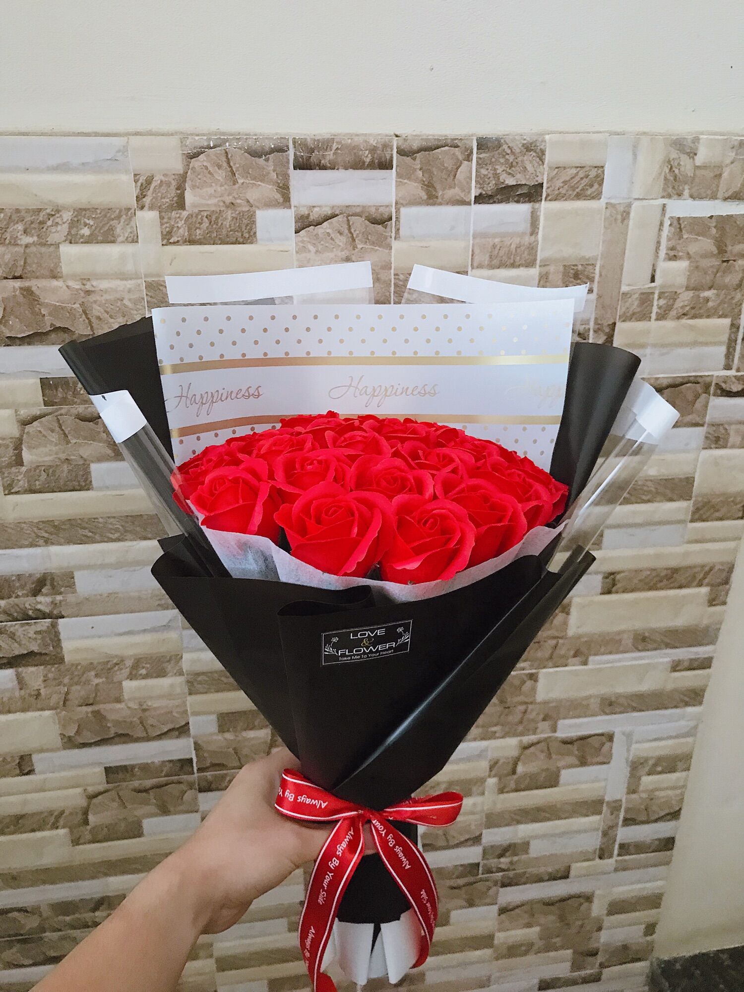 Wax Flowers Bouquet 25B with Real Photos