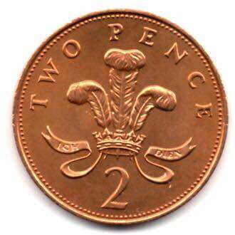 Đồng xu sưu tầm 2 pence của anh 1971 - 1997