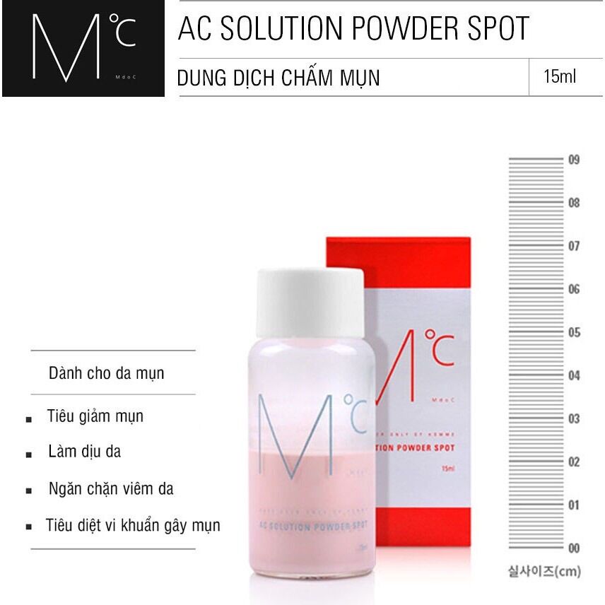 Dung dịch chấm mụn mdoc ac solution powder spot 15ml mcm01