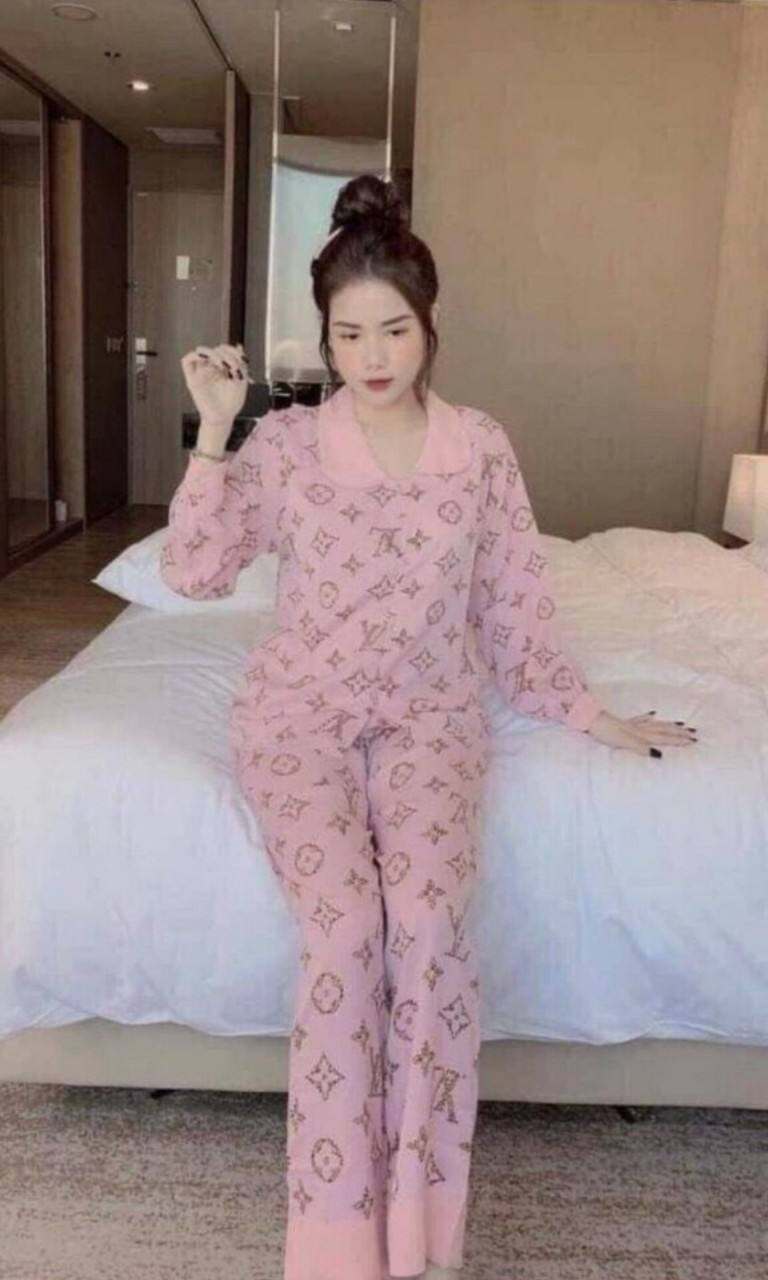 Bộ Pijama nữ tay dài quần dài dễ thương