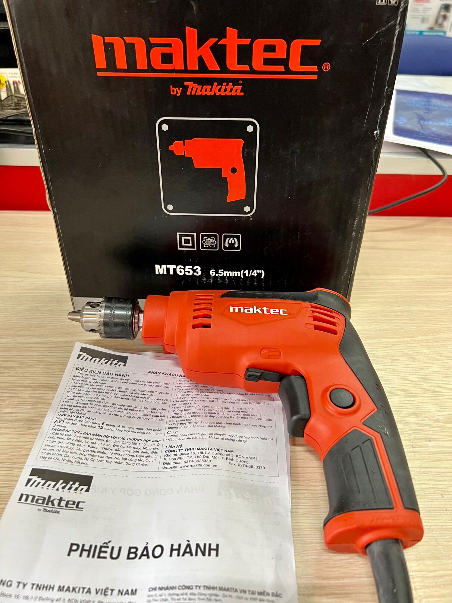 Máy khoan maktec mt653 hàng chính hãng