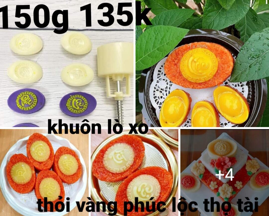 Khuôn lò xo thỏi vàng phúc lộc thọ tài 150g