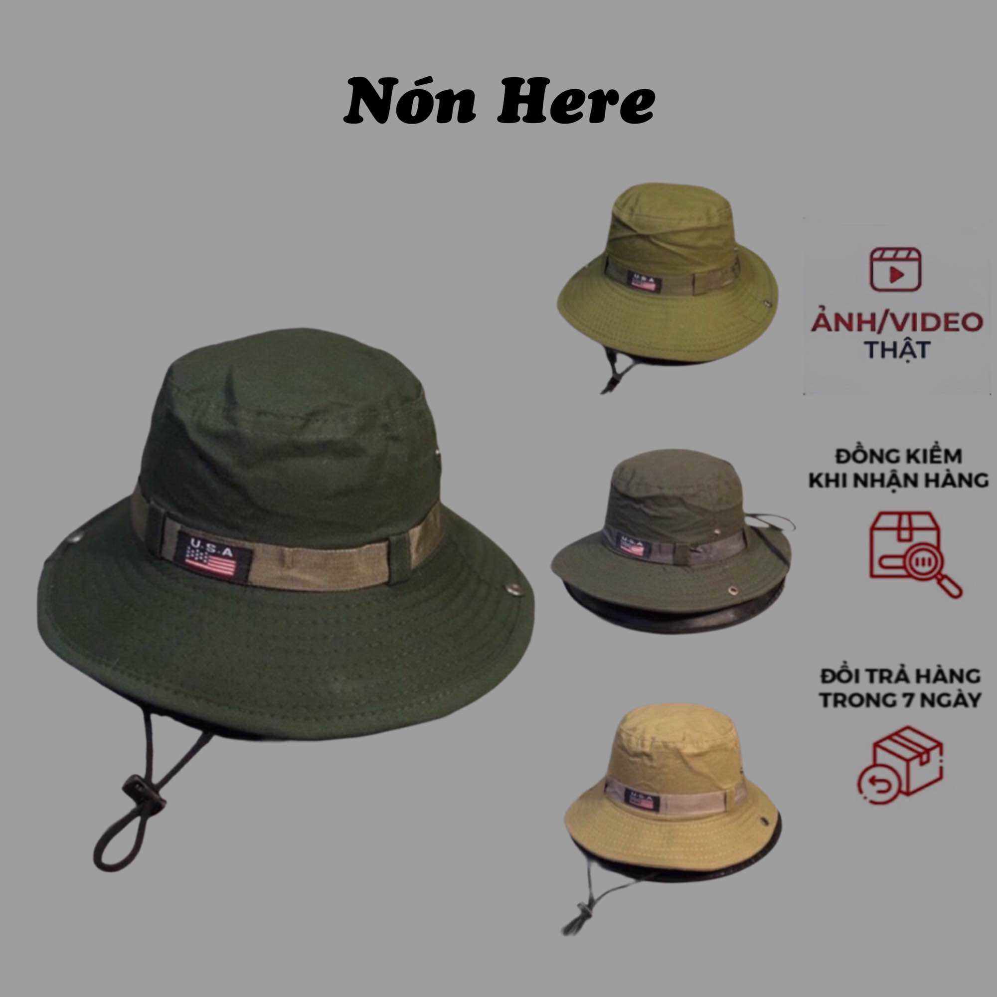 NÓN VÀNH NAM CỜ MỸ Nón chống nắng nam nữ Nón đi làm