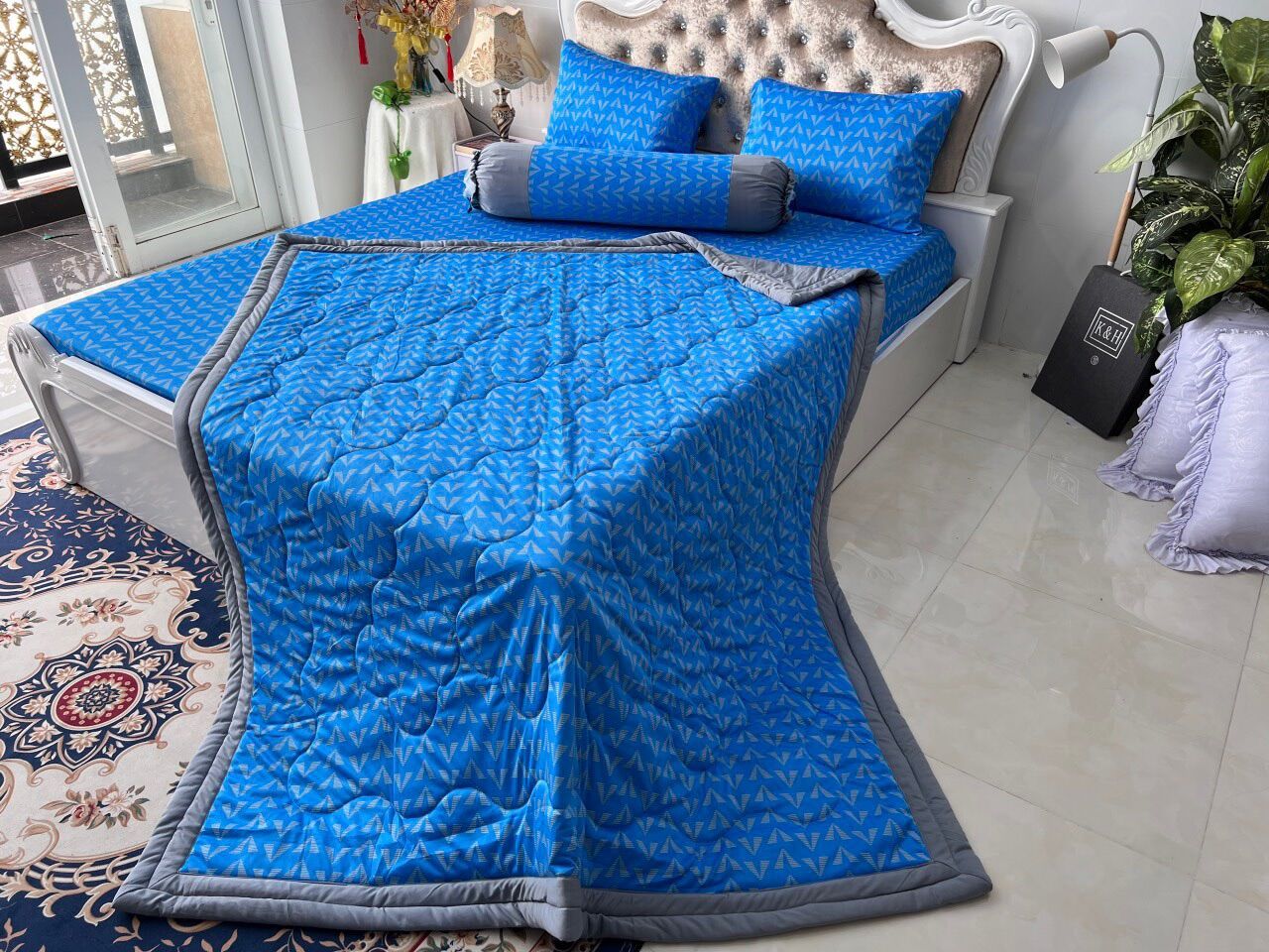 Vải thun in 3D khổ 1m6 may ga gối (mẫu mới-ảnh thật)