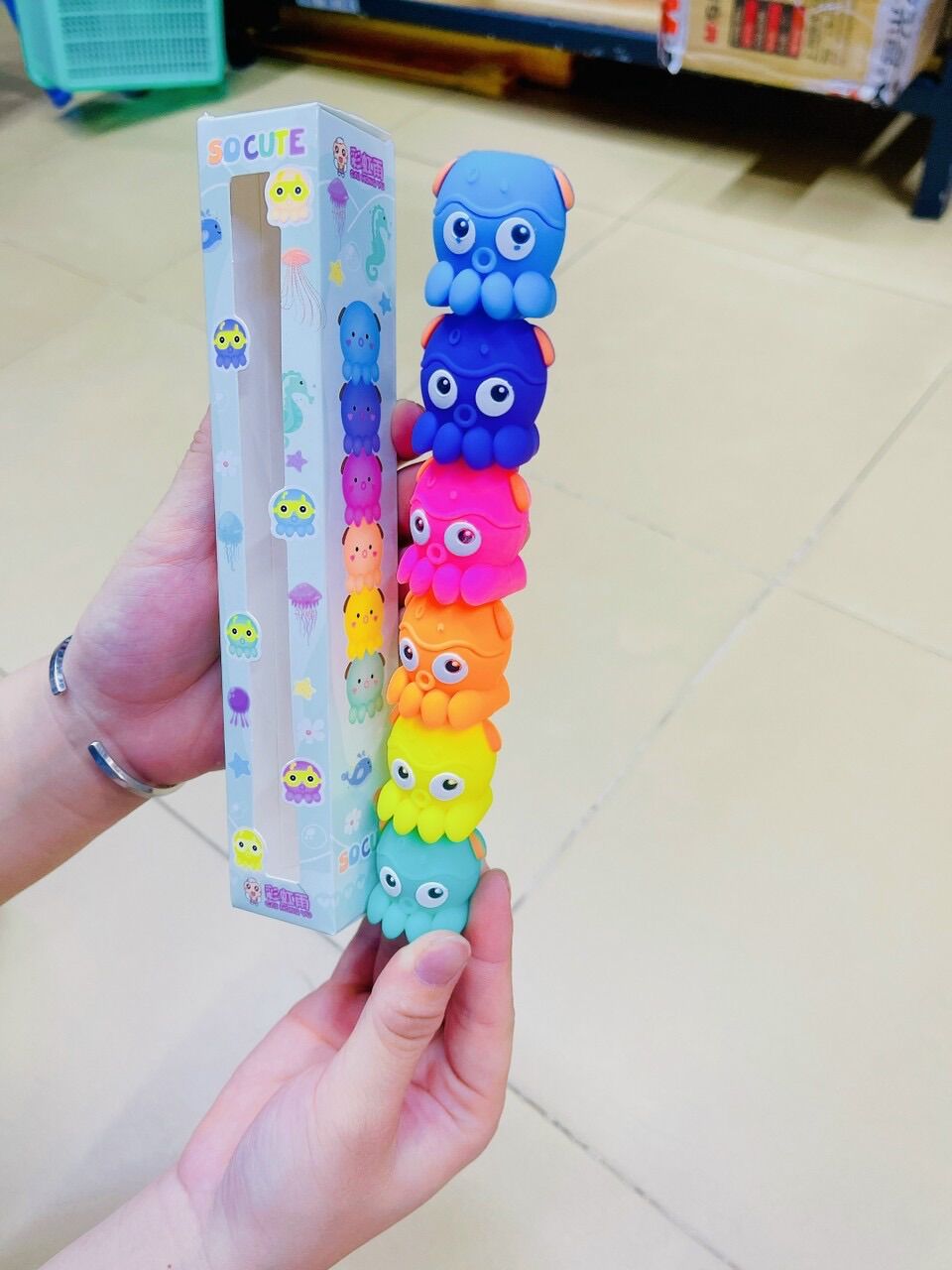 Bút dạ quang hình bạch tuộc, cây kem