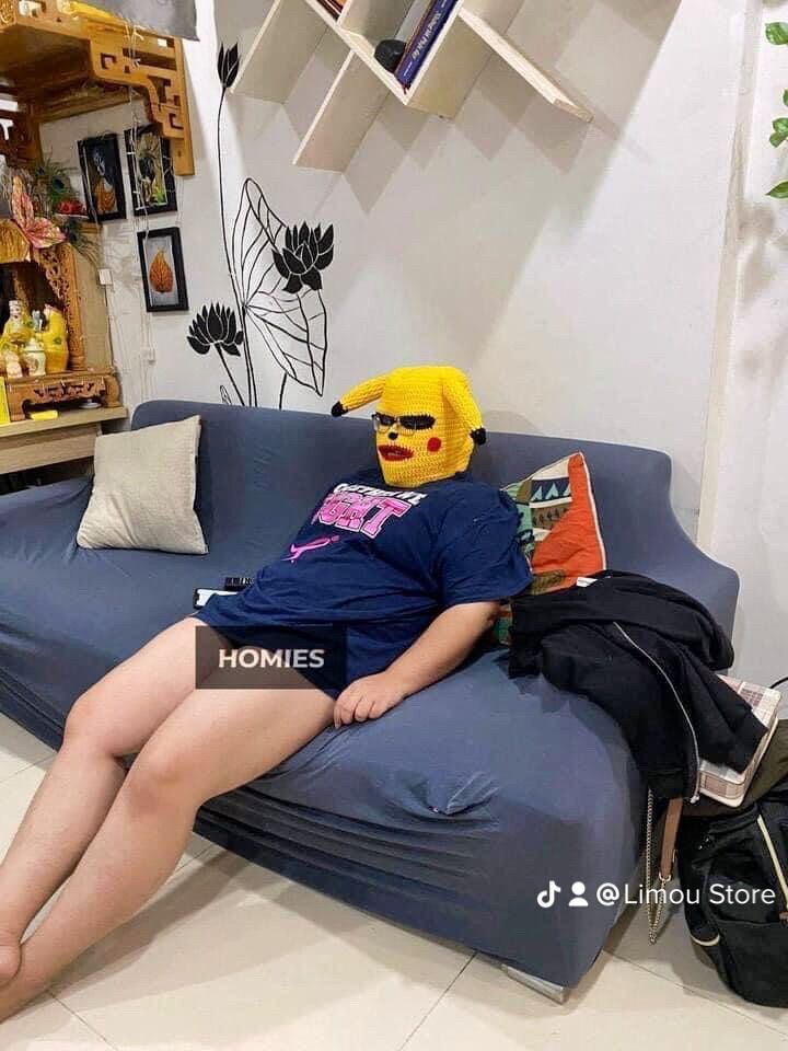 Mũ len chùm đầu pikachu