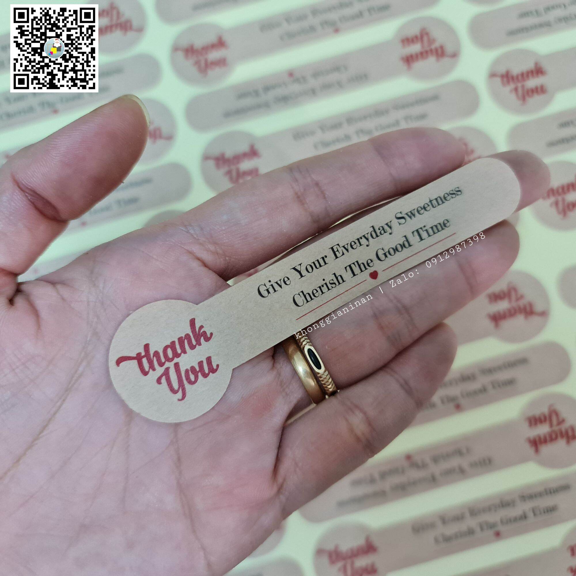 Mẫu 3 - 90 TEM DÀI NIÊM PHONG GIẤY KRAFT - CÓ SẴN