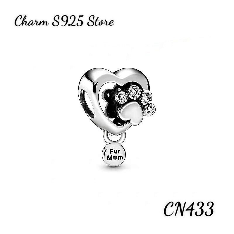 Charm pan ale bàn chân mèo bạc s925 thuần khiết hàng cao cấp
