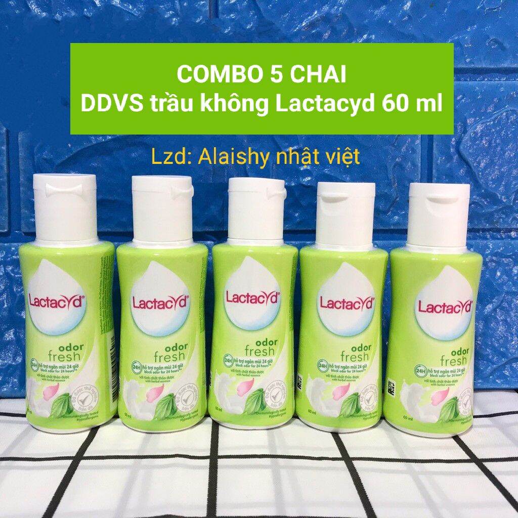 COMBO 5 - Dung dịch vệ sinh trầu không Lactacyd 60 ml chai