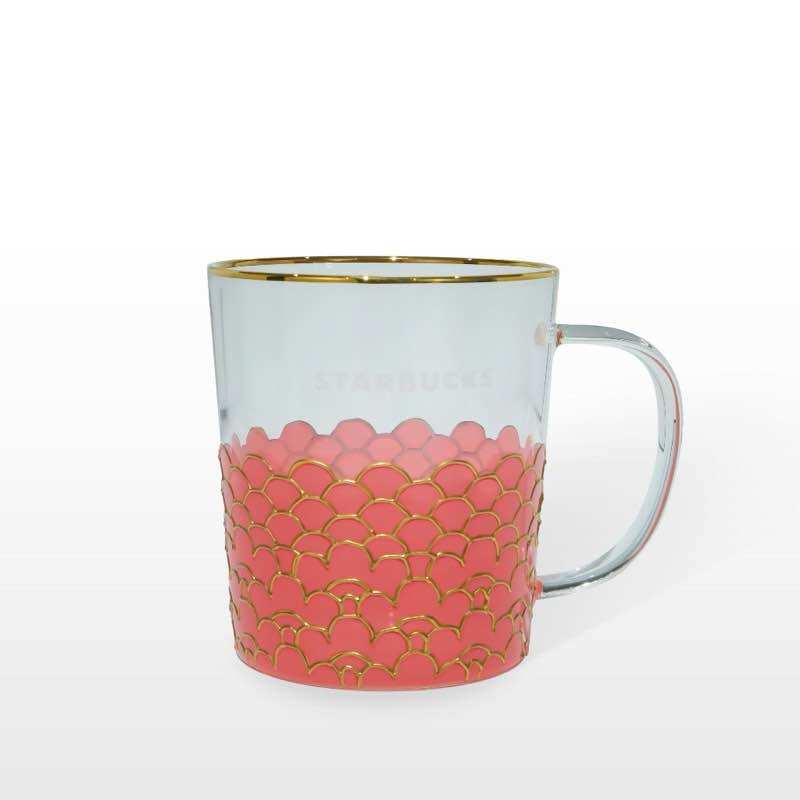 [STARBUCKS VN] - SET CỐC THUỶ TINH VÀ LỌC TRÀ DRAGON PATTERN 14oz