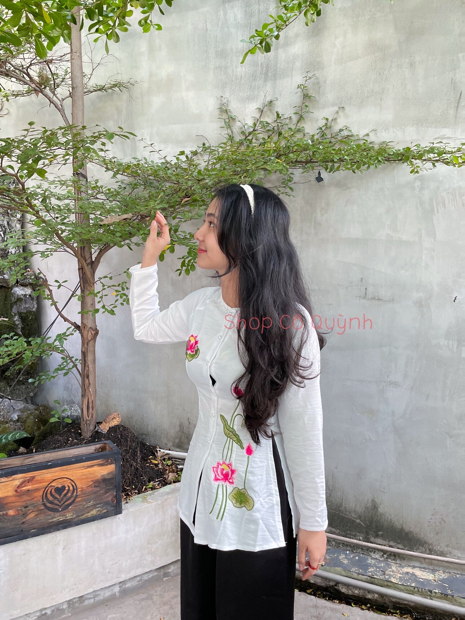 ÁO BÀ BA THÊU SEN ( ÁO LẺ KHÔNG KÈM QUẦN)
