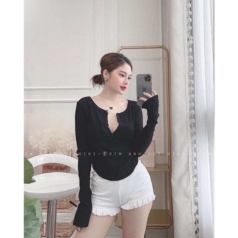 Áo thun body  tay dài len tăm