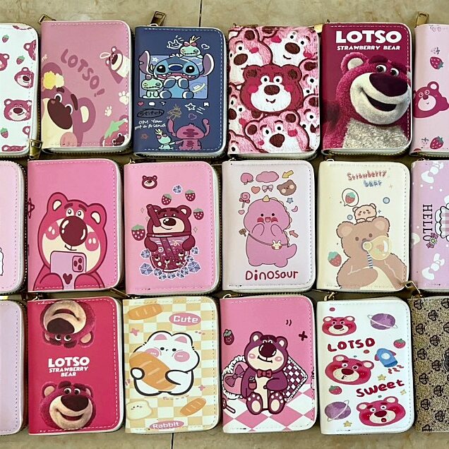 Ví ngắn mini cầm tay nhiều ngăn khoá kéo đựng thẻ cho nữ