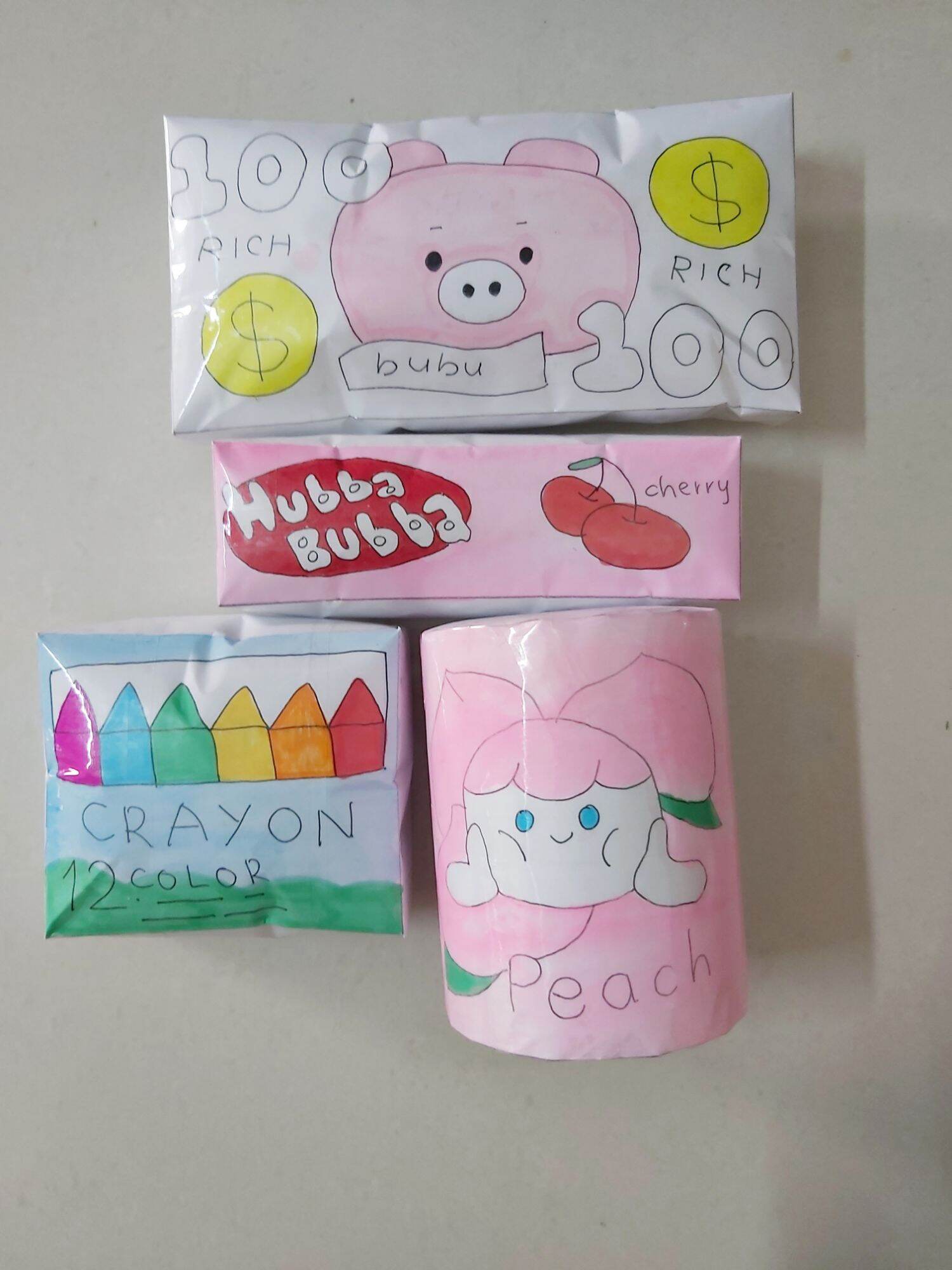 Squishy giấy lon nước ngọt, hộp màu, kẹo chậm tăng
