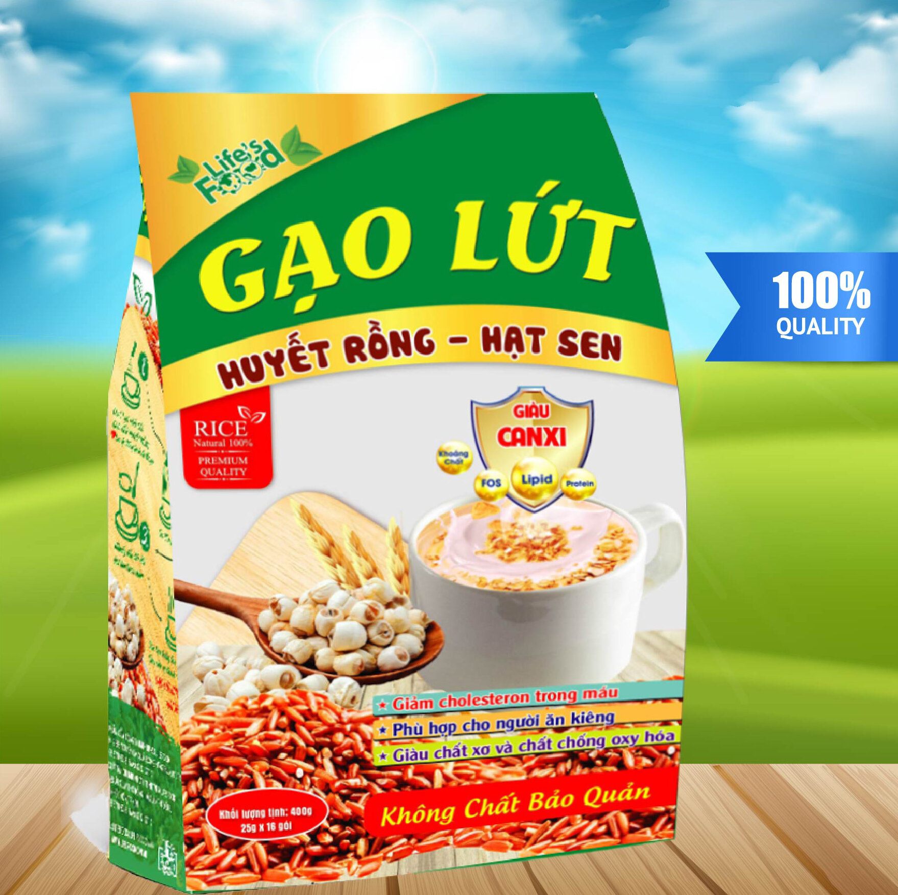 Ngũ cốc gạo lứt huyết rồng hạt sen Lifefood