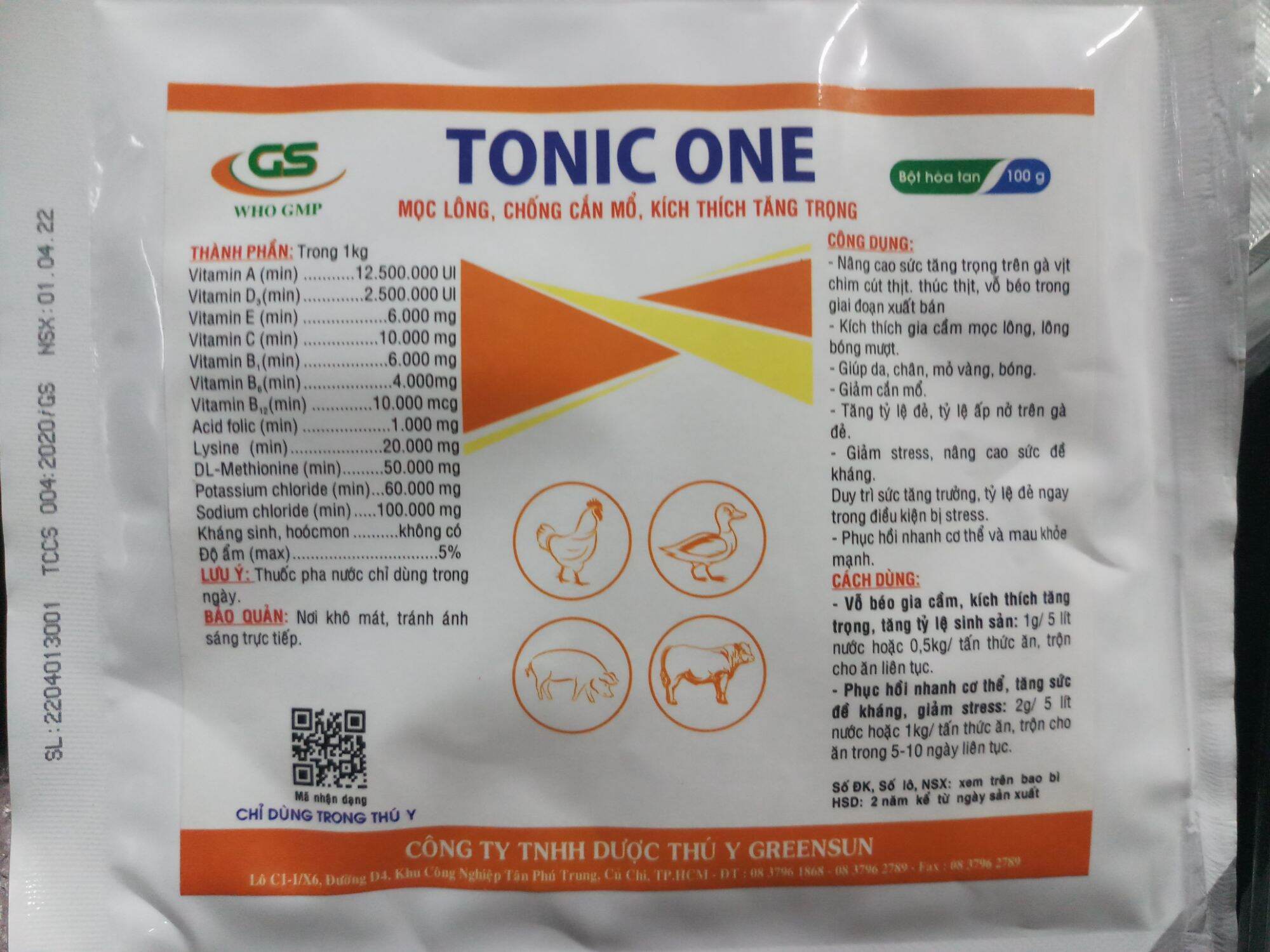 Tonic one 100 gram ra lông chống mổ vật nuôi