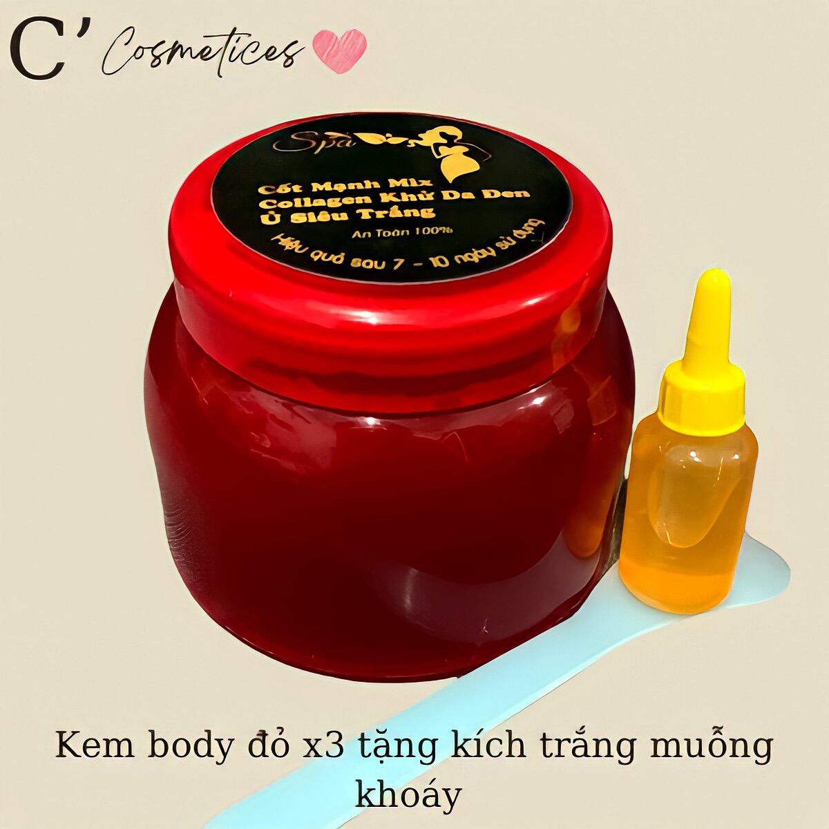 Kem body cốt trắng da hủ đỏ cao cấp tặng serum kích trắng hủ 200g