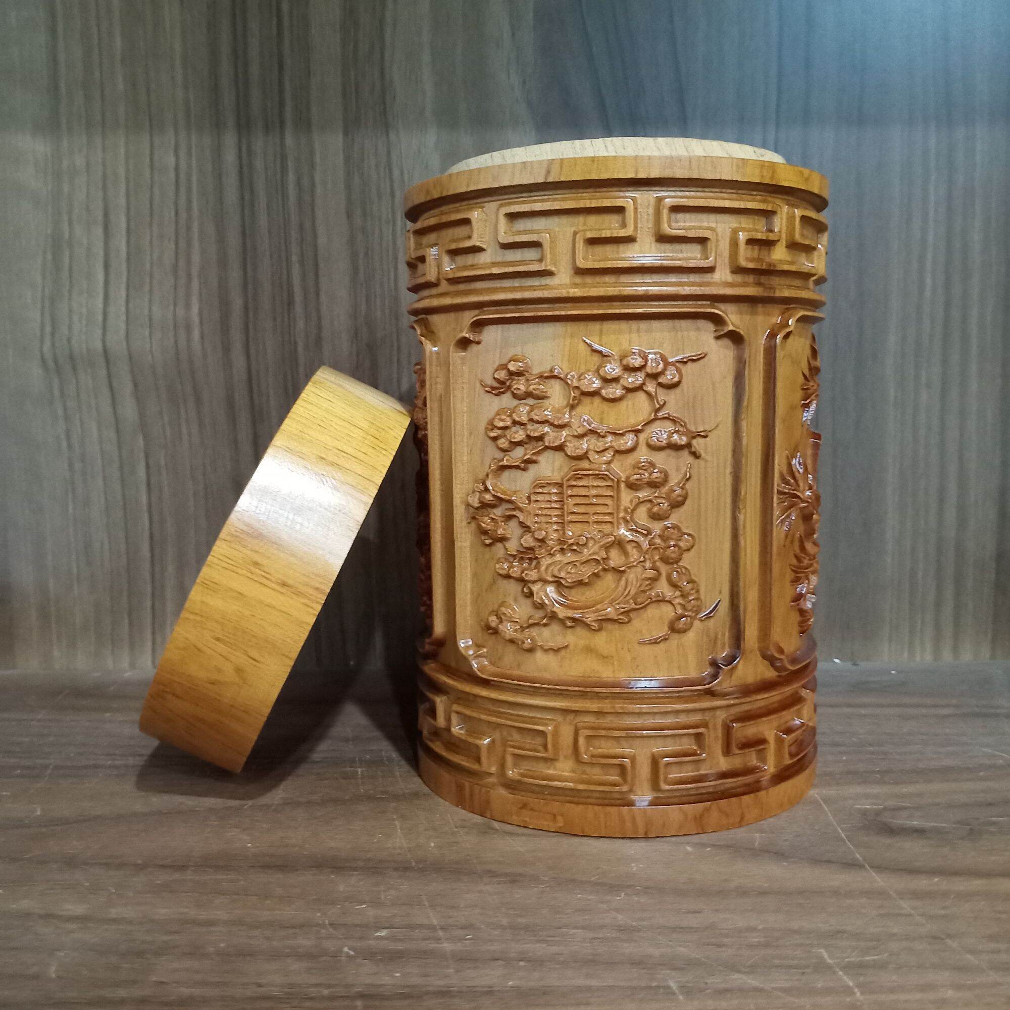 Hộp đựng chè gỗ bách xanh