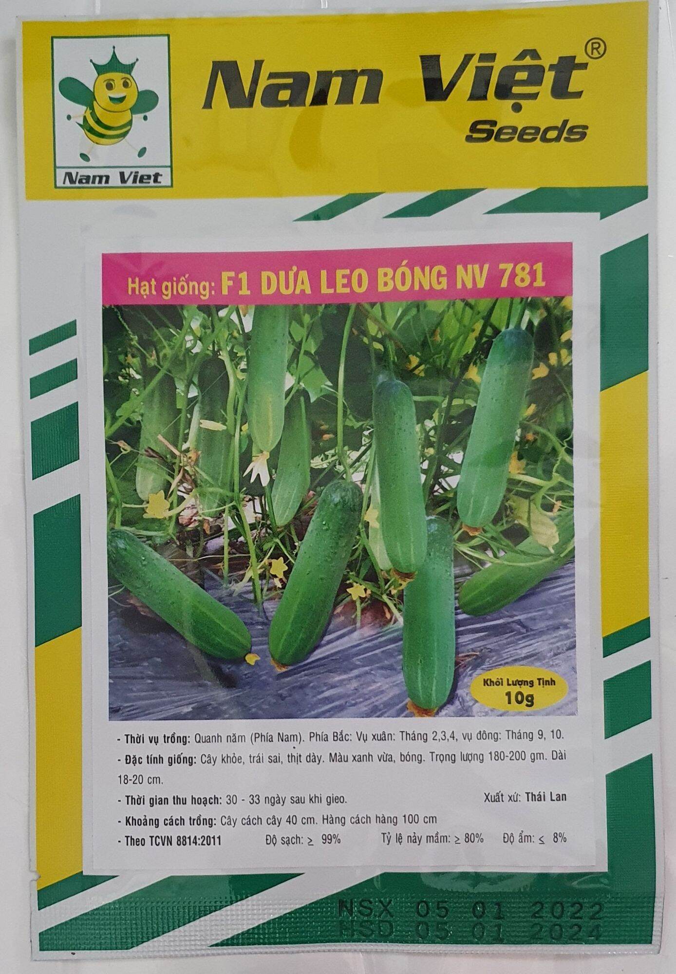 Hạt giống dưa leo bóng f1 nam việt 781