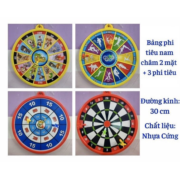 Bảng phi tiêu nam châm 2 mặt kèm 3 phi tiêu