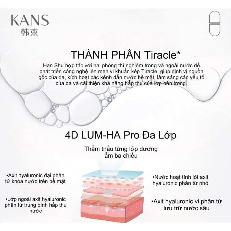 Serum KANS dưỡng ẩm và phục hồi làn da , làm dịu da giúp da săn chắc và giữ ẩm