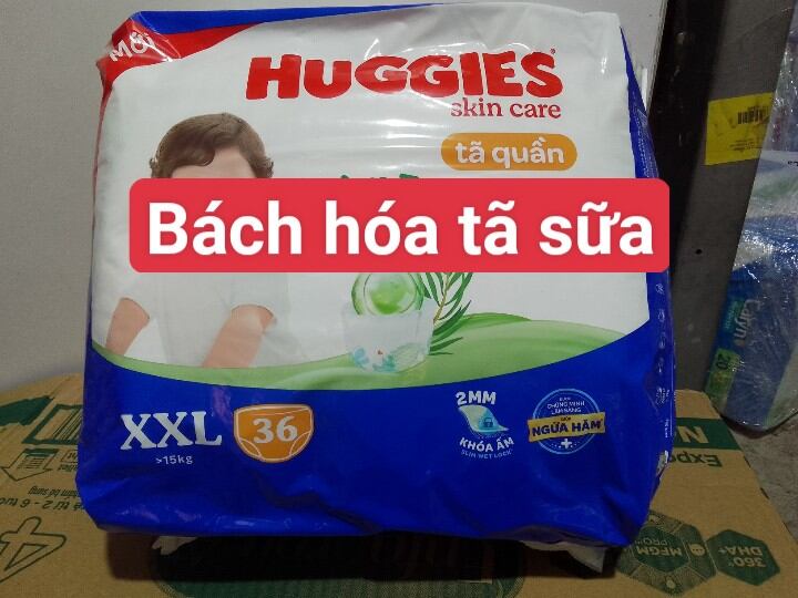 Tã quần huggies xxl 36 miếng skincare trên 15kg