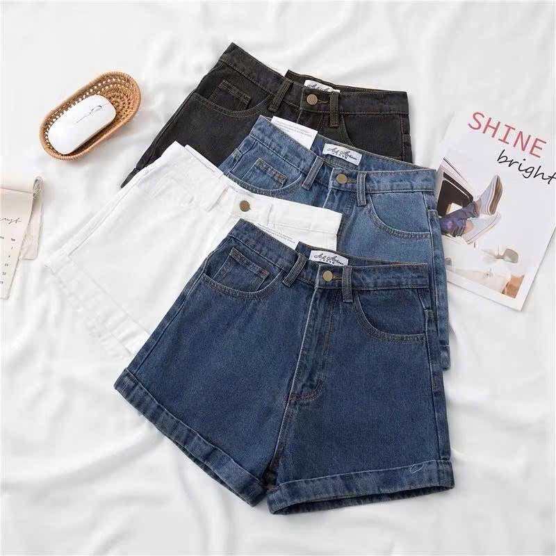 Quần short đùi jean nữ co dãn cạp cao tôn dáng lưng ôm body