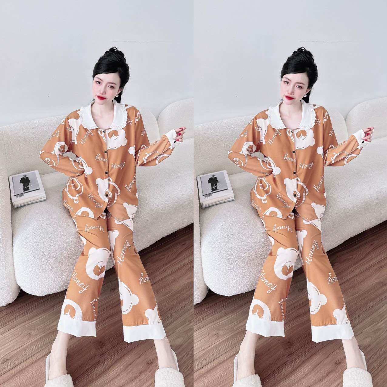 Đồ bộ Lụa Nhật phối ren 3 size 50-100kg bigsize chất mát Y