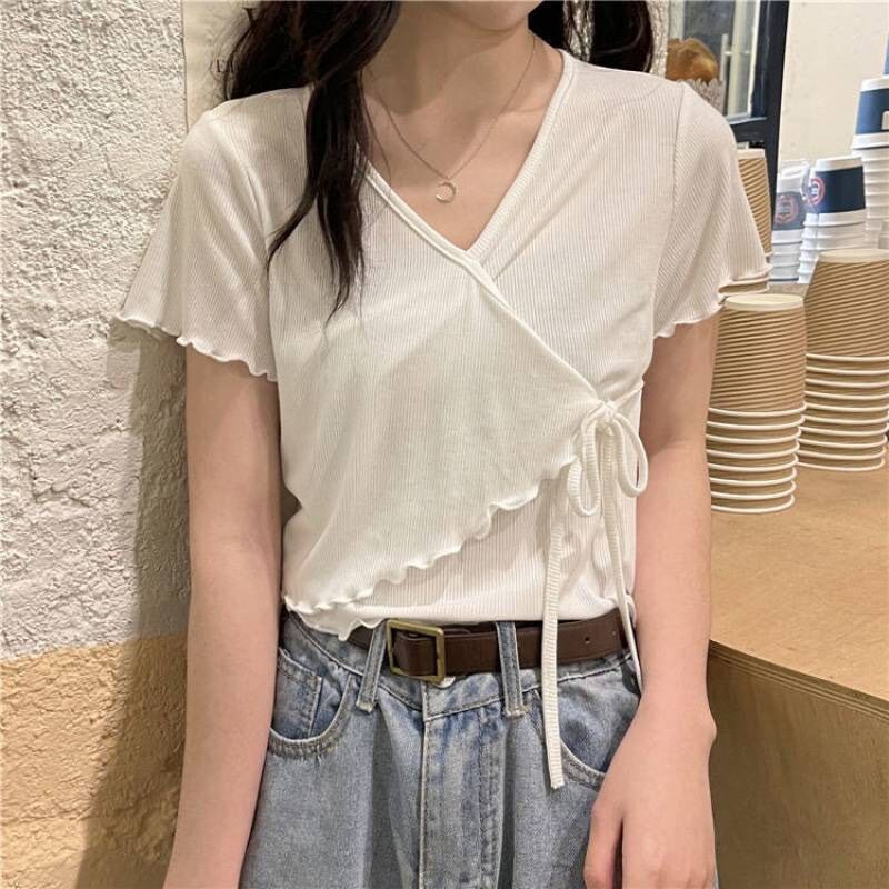Áo kiểu dây đắp chéo buộc siêu xinh