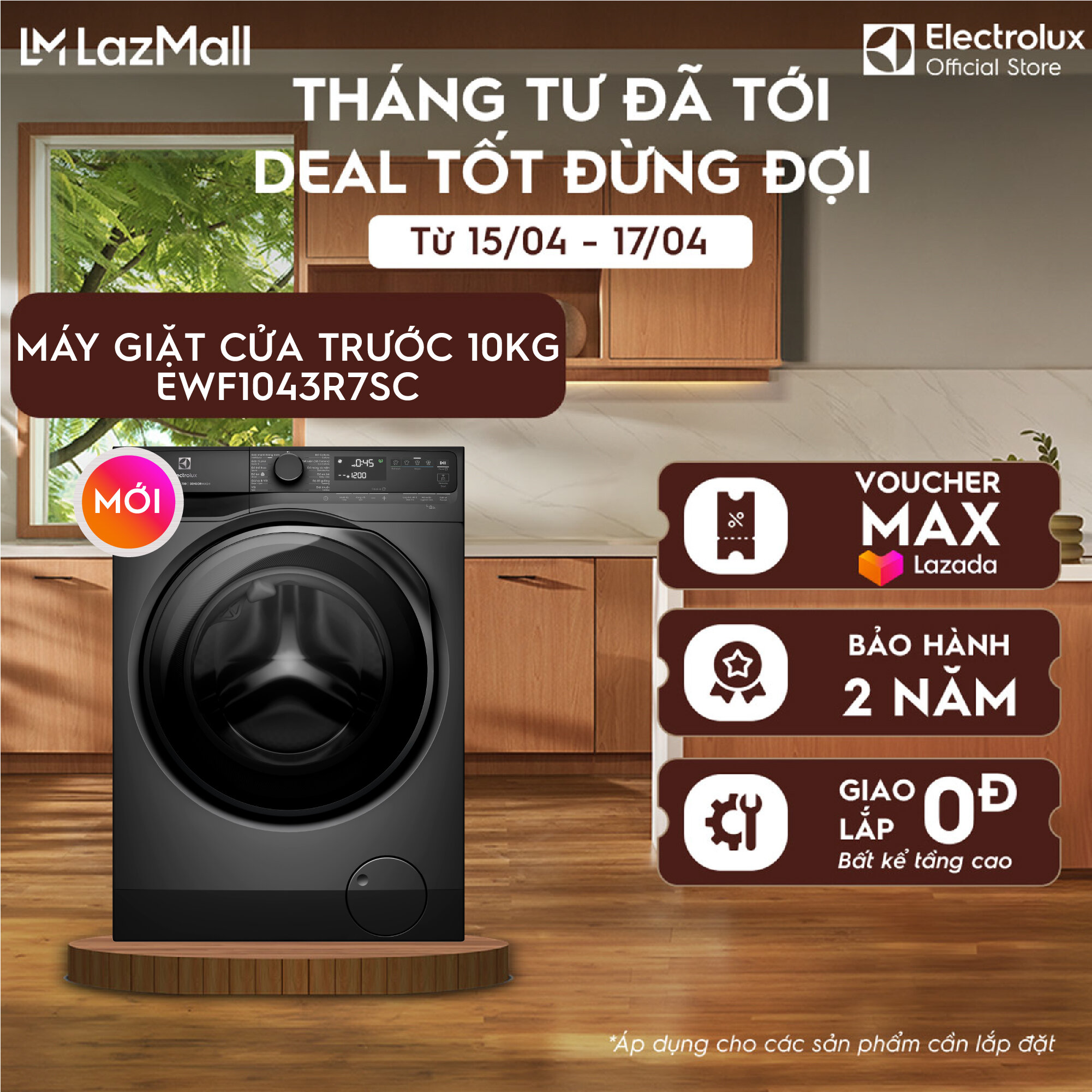 [MỚI] Máy giặt cửa ngang Electrolux 10kg UltimateCare 700 EWF1043R7SC Inverter - Free Giao lắp