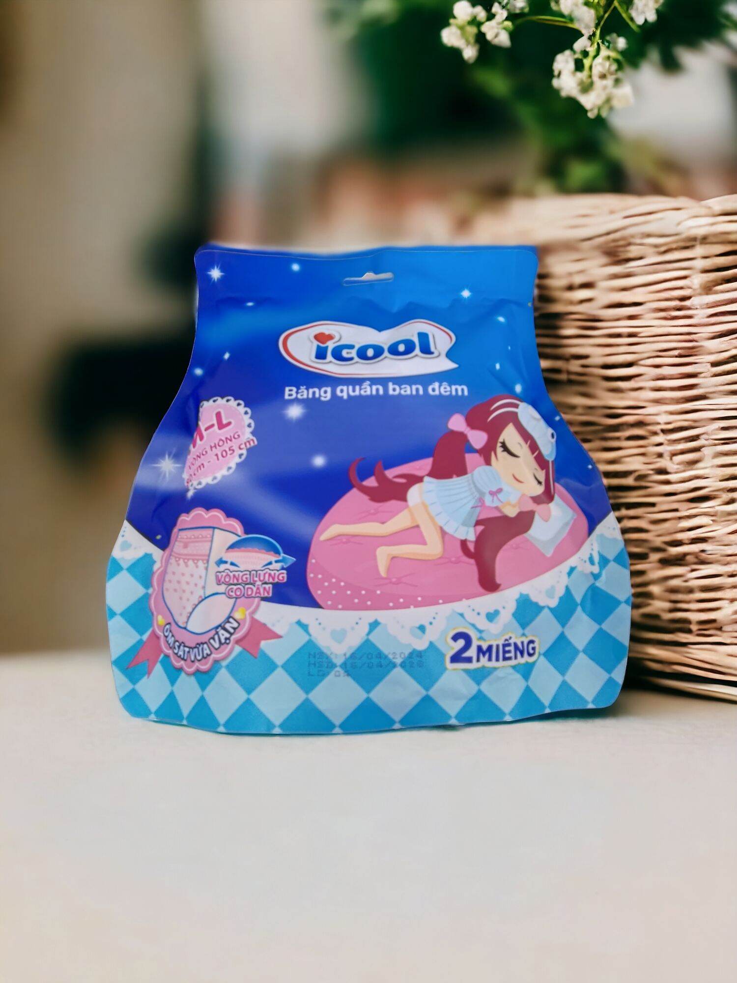 {Hàng chính hãng} Băng vệ sinh ICOOL dạng quần 2 miếng size M/L.