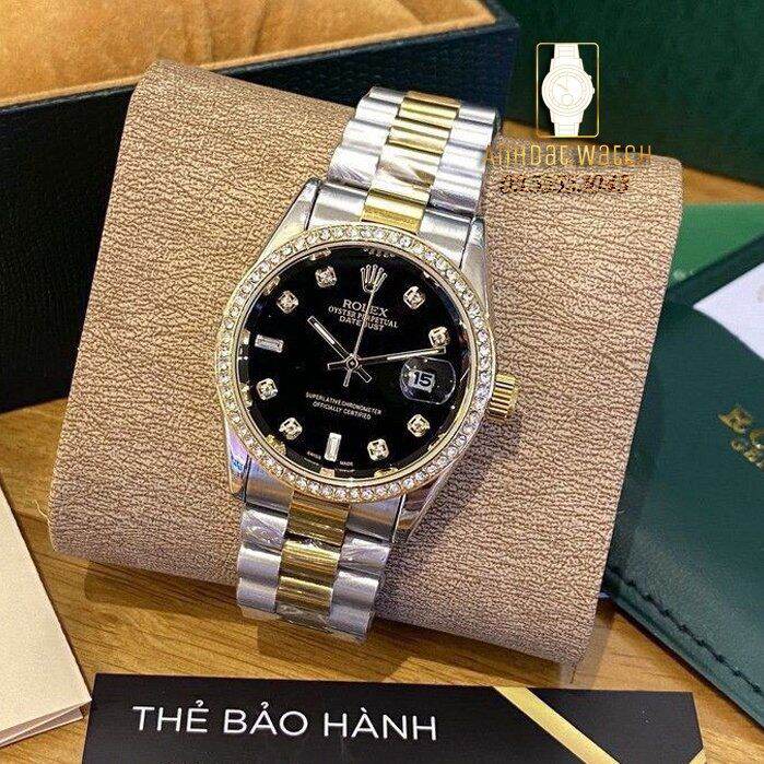 Đồng Hồ Nam ROLEX Đẹp Mã RL3007 S7 - Mặt màu đen dây thép không gỉ chống nước chống xước