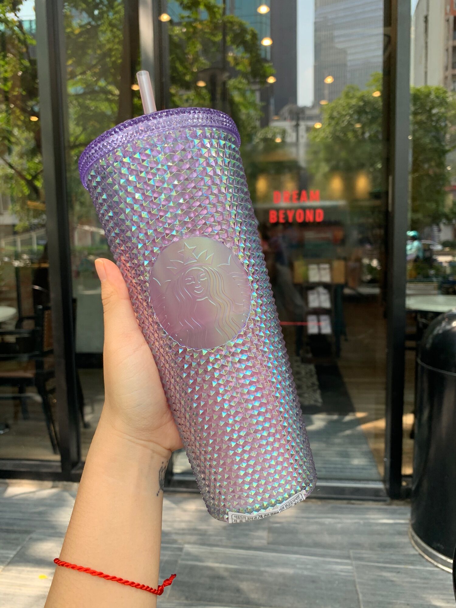 LY STARBUCKS STUDDED TÍM KOREA MÙA SAKURA 24oz