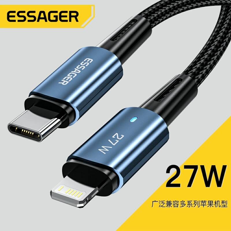 Essager Loại C Cho IPhone 11 12 13 Pro Max XS 20W Cáp Sạc Nhanh Type C Để Chiếu Sáng ngày Dây Thép Cho iPad Macbook