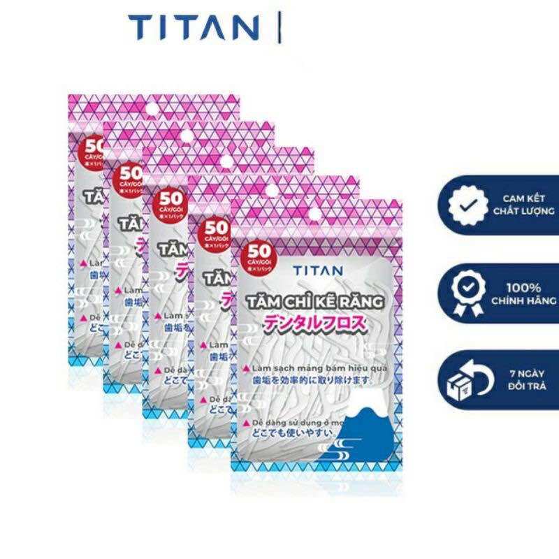 [ Combo 5 gói ] Tăm chỉ kẽ răng gói 50 cái