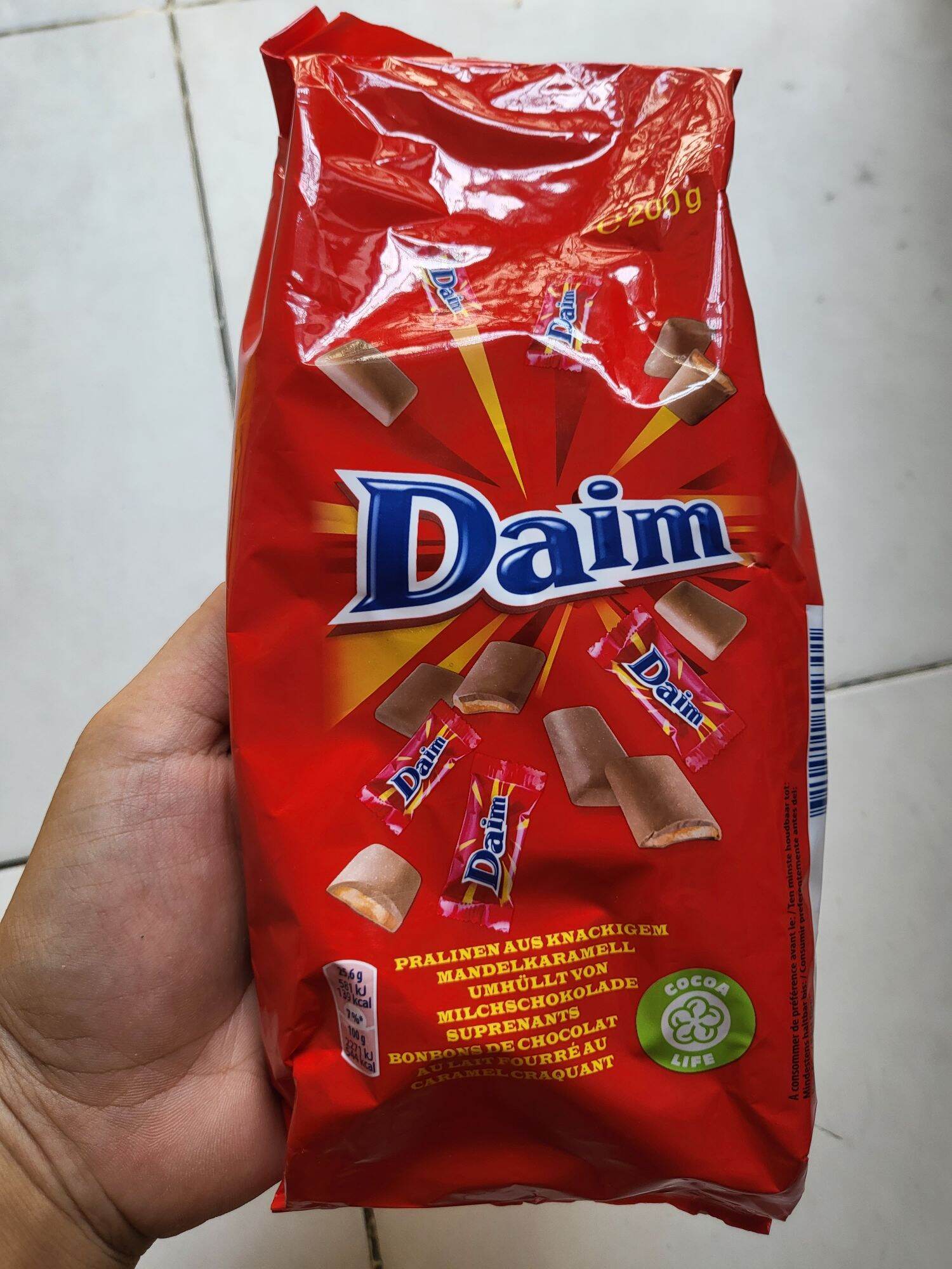 Kẹo socola vị caramel Daim túi 200gr 30 viên